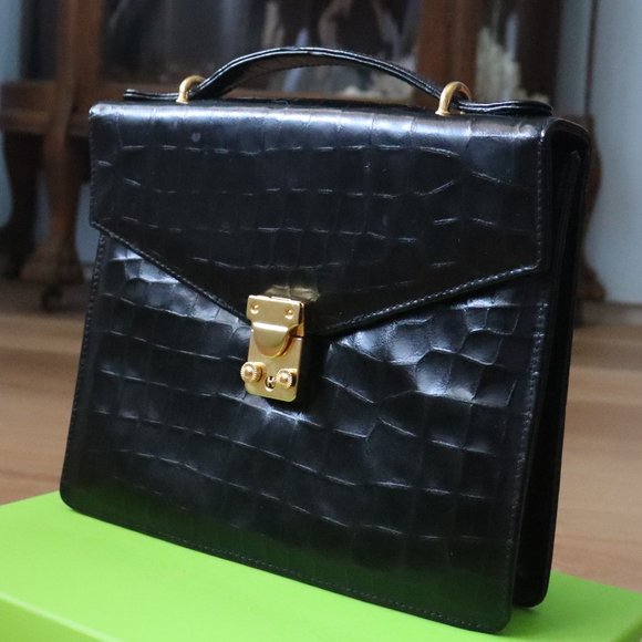 Vintage Handbags - Vintage Fred Hayman BH Patent Leather Satchel With Removable Strap
